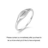 Real 925 Sterling Silver Custom Engraved Signet Ring for Women Men Minimalist Pinky Thumb Ring Elegant Personalized Jewelry Gift