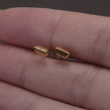 .925 Sterling Silver Punk Geometric Stud Earrings for Men Women Gold Plating Minimalist Slanted Trapezoid Earrings Retro Jewelry