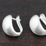 925 Pure Silver Ear Cuffs For Women Drawing Process Water Drop Shaped Earrings Ear Clip Simple Elegant Jewelry