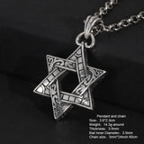 Real 925 Sterling Silver Star of David Men's Pendant Six Pointed Religious Amulet Symbol Necklace Fine Jewelry