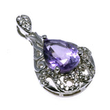 Semi-Precious Stone Amethyst Lucky Pendant Real Silver 925 Jewelry For Women Geometrical Fine Jewelry