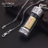 999 Pure Silver Six Words Mantra Openable Pendant Necklace for Men Women Vintage Shurangama Mantra Buddhist Amulet Jewelry