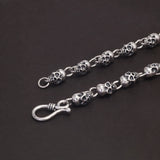 925 Sterling Silver Punk Skull Chain Bracelet Necklace for Men Women Gothic Rock Retro Fashion Party Jewelry Accessories