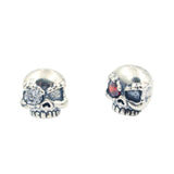 925 Sterling Silver One-eyed Skull Earrings For Men With Cubic Zircon Stone Punk Rock Studs Earrings Personalized Jewelry