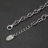 925 Sterling Silver Gothic Thorns Bracelet for Men Women Punk Hip-hop Vintage 6mm Chain Link Bracelet Stylish Jewelry Gift