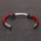 Genuine 999 Sterling Silver Six-character Mantra Bracelet Men and Women Magnetic Clasp Snap Woven Retro Buddhist Jewelry