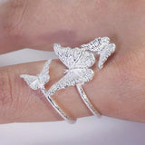 Fashion Three Butterfly Ring Sterling Silver 925 Women's Ring Minimalist Original Design Opening Type 7-9 Handmade Jewelry - GQTORCH Jewelry