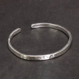 Real 925 Sterling Silver Hammered Cuff Bangles for Men and Women Handmade Polished Fine Jewelry