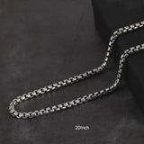 Genuine 925 Sterling Silver Jewelry Round Box Chain Thickened All-match Necklace for Men and Women Retro 22 24 26 28 30 Inch