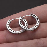 18mm 925 Sterling Silver Micro Inlaid Zircon Hoop Earrings for Men Women Huggie Vintage Hip Hop Ear Jewelry Hypoallergenic