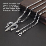 925 Sterling Silver Pendant Aquaman and the Lost Kingdom Retro Necklace Personalized Sweater Chain Jewelry - GQTORCH Jewelry