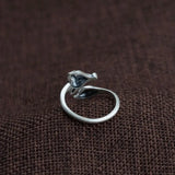 Real Pure S990 Sterling Silver Retro Craft Thai Silver Ring Fashion Fox Shape Openning Adjustable Rings Jewelry High Quality