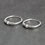 18mm Hoop Earrings for Women 925 Sterling Silver Retro Round Thai Silver Circle Women Jewelry