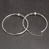 16mm 20mm 30mm 40mm Real 925 Sterling Silver Hoop Earrings for Women Round Circle Retro Vintage Antique Style Women's Jewelry