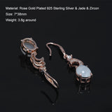 Clearance Sale 925 Sterling Silver Gemstone Earrings for Women Elegant Fashion Rose Gold Plated Topaz Jade Agate Zircon Earrings