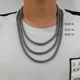 Norse Necklace Chain 925 Sterling Silver 4-5mm Handcrafted Punk Jewelry For Men With Hook Clasp - GQTORCH Jewelry