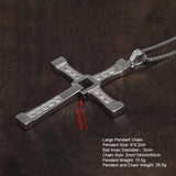 Fast and Furious Cross Pendant Necklace for Men S925 Sterling Silver Inlaid Zircon Rotatable Fashion Punk Rock Style