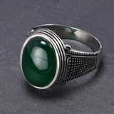 Guaranteed 925 Sterling Silver Rings Antique Men's Turkey Rings With Stones Natural Onyx Multi Colors Turkish Jewelry Ringen - GQTORCH Jewelry