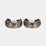 925 Sterling Silver Patterned Ear Hoop Earrings Retro Best Gifts for Men and Women Punk Rock Jewelry