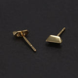 .925 Sterling Silver Punk Geometric Stud Earrings for Men Women Gold Plating Minimalist Slanted Trapezoid Earrings Retro Jewelry