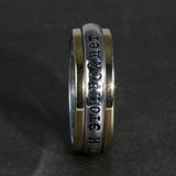 Sterling Silver S925 Ring for Men and Women Russian Aphorism Engraving Fashion Spinner Rotatable Couple Ring