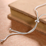 Pure 925 Sterling Silver Women Bracelet Snake Bone Chain Push Pull Bracelet Simple Fashion Wedding Accessories Luxury Jewelry - GQTORCH Jewelry