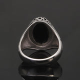 Authenic 925 Sterling Silver Men's Signet Ring with Black/Red Agate Vintage Trendy Wedding Rings Unisex Handmade Turkey Jewelry