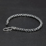 4mm Real Viking 925 Sterling Silver Handmade Braided Chain Bracelets for Men and Women Retro Punk Style - GQTORCH Jewelry