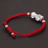 999 Pure Silver Pixiu Red Rope Bracelet for Child Pi Yao Multicolor Rope Good Luck Wealth Girl Boy Son Daughter Jewelry Gift