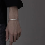 Sterling Silver 925 Jewelry Bamboo Chain Bracelet Sweater Necklace Vintage Fine Jewllery