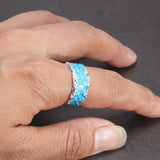 Real 925 Sterling Silver Enamel Rings for Men and Women Simple Retro-patterned Female Jewelry