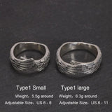 925 Sterling Silver Vintage Angel Bat Wing Demon Eye Hip Hop Adjustable Couples Rings for Men and Women Viking Jewelry - GQTORCH Jewelry