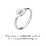 925 Sterling Silver Signet Ring for Women Girl Personalized Custom Engraved Minimalist Delicate Statement Ring Handmade Jewelry