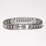 Real 925 Sterling Silver Lucky Pixiu Bracelet Men's Vintage Punk Handwoven Rotatable Prayer Wheel Transfer Wish Jewelry