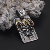 925 Sterling Silver Joker Pendant Necklace for Men Poker Cards Clown Retro Hip Hop Punk Rock Male Jewelry Gift