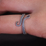 925 Sterling Silver Octopus Tentacle Ring for Women Men Opening Type Squid Finger Rings Gothic Retro Punk Jewelry Accessories
