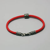 Traditional Chinese Bracelets For Men And Women Vintage Copper Charm Red Rope Blessing Good Luck Braided Knots Mantra Strings