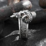 European and American Popular 999 Silver Punk Ram Head Skull Ring New Hot Selling Rock Motorcycle Men Ring