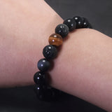 10/12/16/18mm Natural Rainbow Obsidian Beaded Bracelet for Men Pixiu Charms Tiger Eye Stone Feng Shui Lucky Jewelry