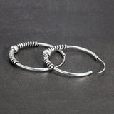 Real 925 Sterling Silver Round Earrings Fashion Hoop Circle Earrings With Coils Beads Handmade Jewelry Accessories