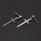 925 Sterling Silver Gothic Cross Drop Earrings Black Zircon Men Women Retro Fashion Jewelry Friendship Gifts