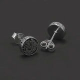 7mm 925 Sterling Silver Retro Dragon Pattern Disc Stud Earrings for Men Women Punk Daily Jewelry Party Accessories