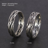 Viking Jewelry 925 Sterling Silver Braided Ring For Men And Women Couple Wedding Bands for Lovers