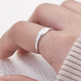 Real 925 Sterling Silver Custom Engraved Signet Ring for Women Men Minimalist Pinky Thumb Ring Elegant Personalized Jewelry Gift