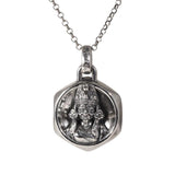 S925 Silver Zashi Lhamo Openable Pendant the God of Fortune Retro Tibetan Mantra Six Words Buddhist Jewelry - GQTORCH Jewelry