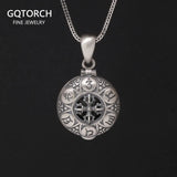 Real 925 Sterling Silver Six True Words Vajra Mantra Pendant Necklace Openable Round Shape Buddhist Jewelry