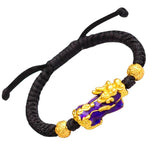 999 Sterling Silver Pixiu Gold Color Temperature Color Changed Lucky Red Rope Bracelets Tibetan Buddhist Knots String For Men - GQTORCH Jewelry