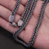 6mm Solid 925 Sterling Silver Foxtail Necklace for Men Handmade Braided Chain Retro Antiqued Fashion Jewelry Accessories