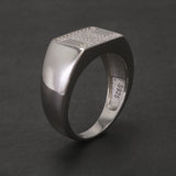 100% Sterling Silver Men Wedding Band Micro Inlaid Zircon Engagement Ring Fashion Eternity Promise Ring Luxury Designer Jewelry