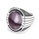 Genuine Solid 925 Sterling Silver Rings Vintage Color Stone Turkish Rings Man Large Turkish Jewellery Anillos Hombre - GQTORCH Jewelry